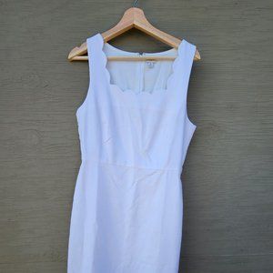 Like New White JCrew Midi Dress